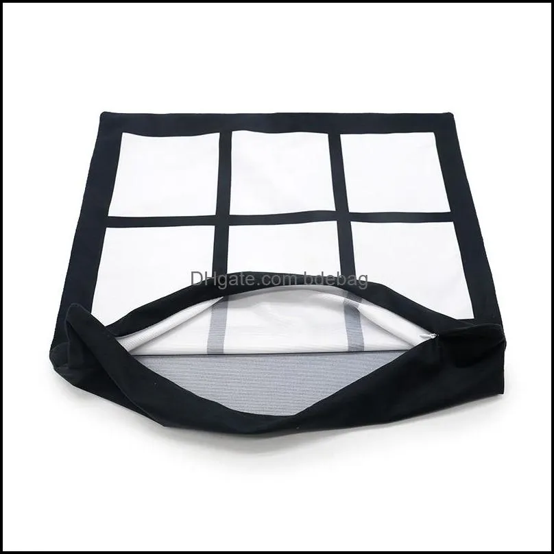 blank sublimation pillow case 40x40cm black grid heat transfer throw cushion cover home sofa pillowcases cca12601 60pcs 70 v2