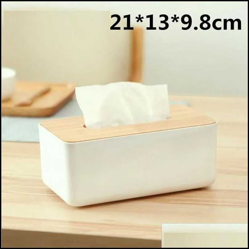 japanese tissue box wooden cover toilet paper solid wood napkin holder case simple stylish home car dispenser 220523gx