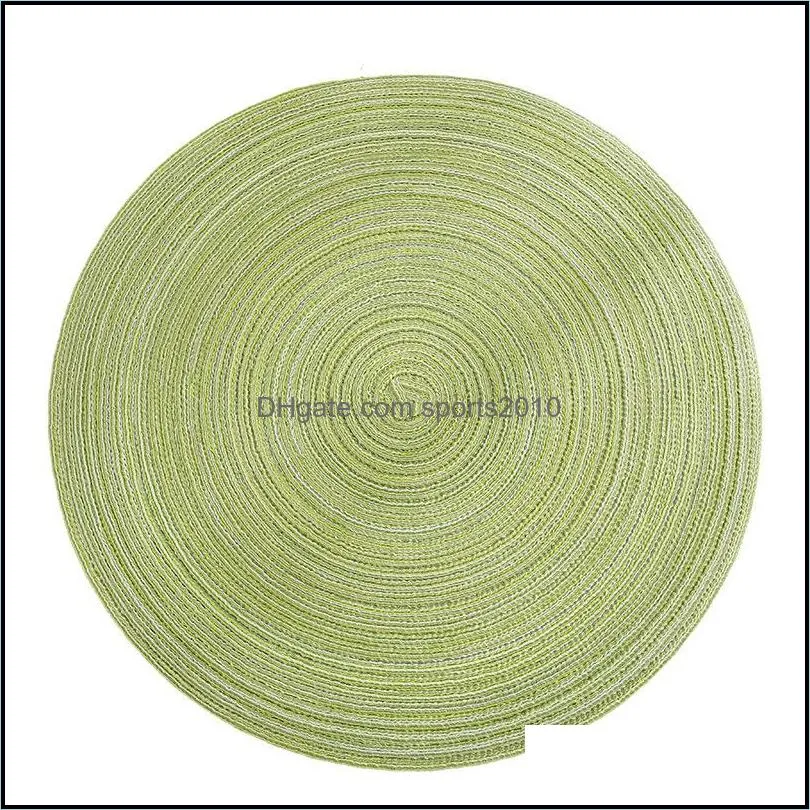 hand made weave ramie placemat circular multi colours insulation anti slip table pad hot food cup bowl pan mat new arrival 4 3dy l2