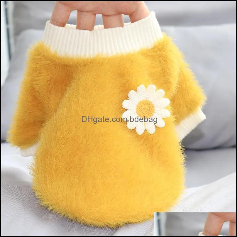 dog apparel clothes winter warm cute flower pet puppy clothing for small dogs pug coat 1833 v2