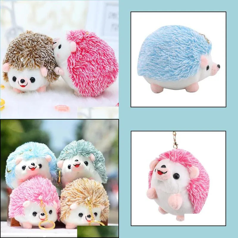 12cm hedgehog doll stuffed plush toy key chain pendant plushs toys animal stuffed gift for kids rre14671