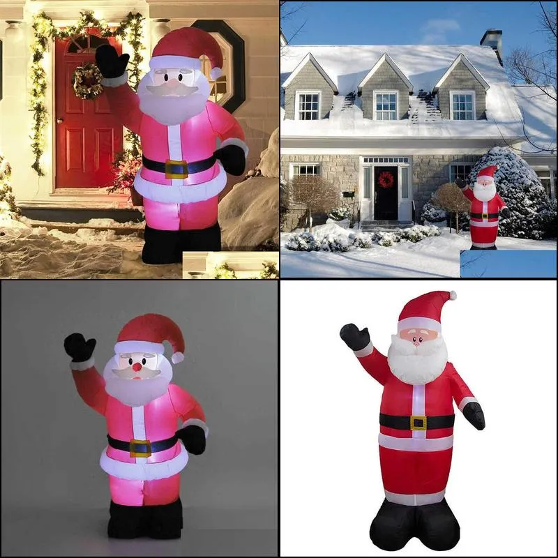 large inflatable santa claus outdoor garden christmas led night light 4ft 120cm effects for decor toys 211021