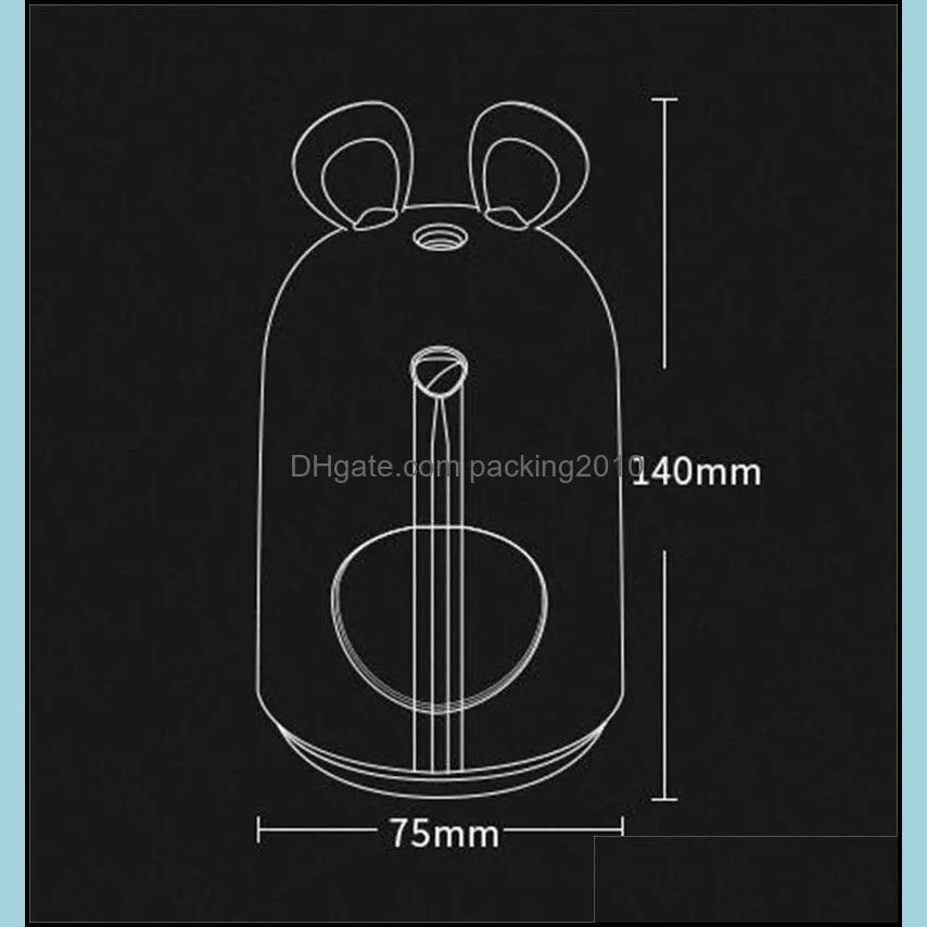 mouse cute water supply instrument mini desktop vehicle silence spray air moisture humidifier usb 250ml atomizer purifier new 23yf m2