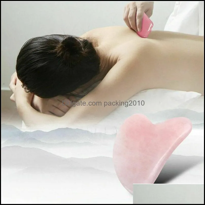 rose quartz jade guasha board natural stone chinese style products scraper tools for face neck back body acupuncture pressure therapy 870