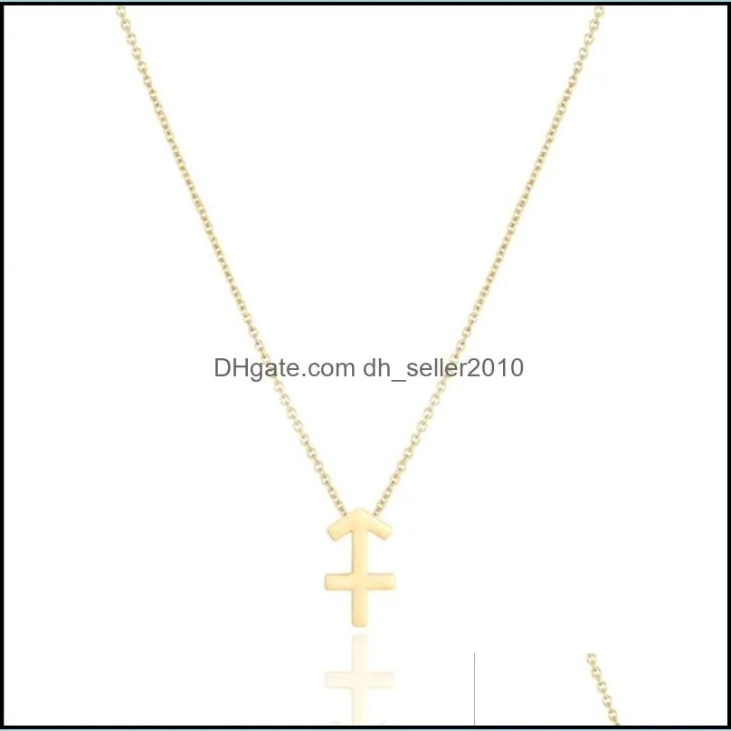 fashion jewelry 12 constellation sagittarius pendant necklaces for women zodiac chains necklace gold silver color birthday gift