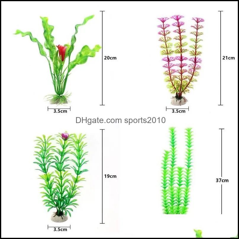 37cm artificial underwater plants aquarium fish tank decoration green purple water grass viewing decorations 1490 t2