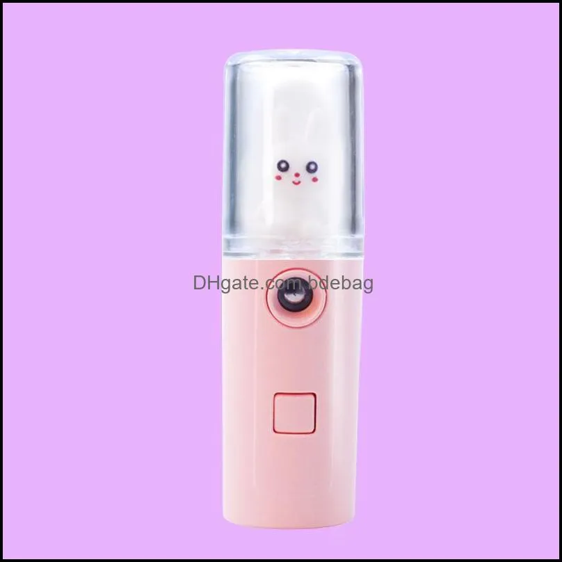 cold spray water supply instrument 11 7cm ubs rechargeable cosmetic facial humidifier women rabbit face steaming devices abs 7 8cl