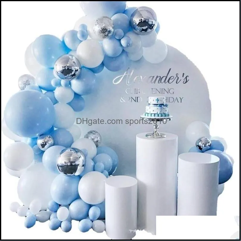 blue silver macaron metal balloon garland arch happy birthday party decoration kids wedding birthday baloon baby shower boy girl 716