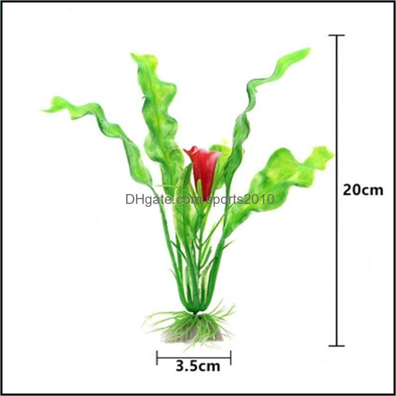 37cm artificial underwater plants aquarium fish tank decoration green purple water grass viewing decorations 1490 t2