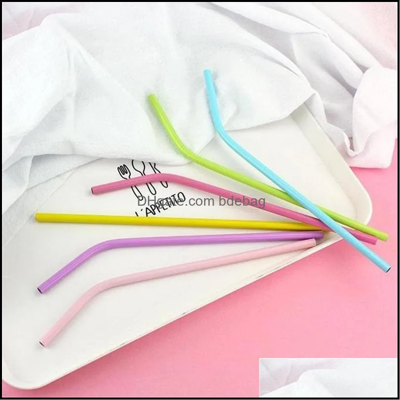 stainless steel ma caron color straw drinks coffee colour straws tea with milk pipette environmental multi style 1 98yfh1