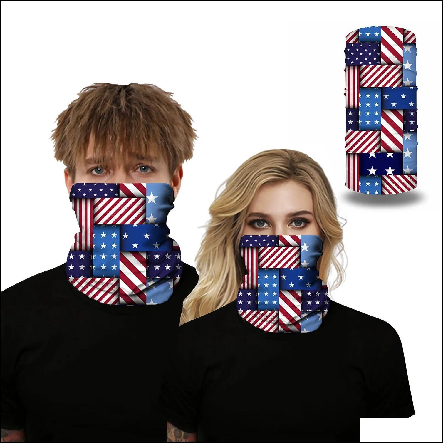 us flag scarf 3d masks party decoration for men women scarfs headband sports head scarves washable protective outdoor face mask