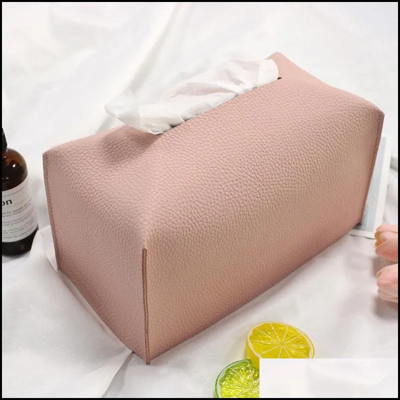 simple tissue case box container leather retro toilet pumping car towel napkin papers bag holder pouch table decor 220523