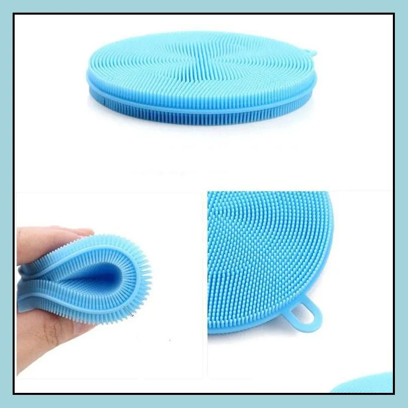 silicone cleaning brush magic dish bowl pot pan wash brushes cleaner sponges scouring pads kitchen organizer tools 220926