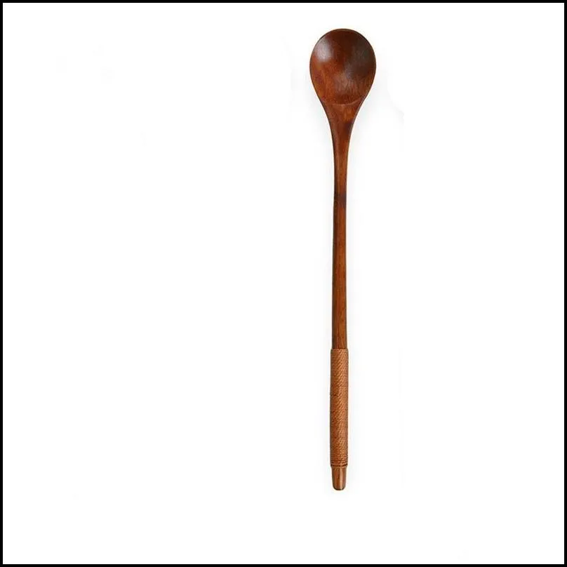 long spoons wooden korean style 27 5x5cm 20x3cm natural wood long handle round spoon for soup cooking mixing stirr kitchen supplies 3 3ym