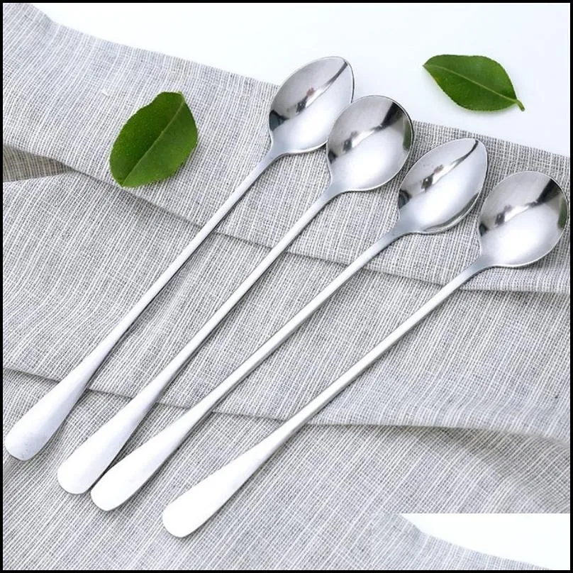 tea coffee soup spoon for eating mixing stirring long handle teaspoon ice cream honey spoon cocktail spoons kitchen cutlery 0 66qy d3