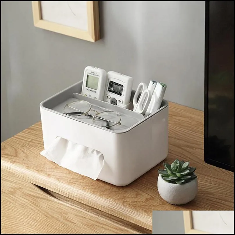 tissue boxes multifunctional box cover napkin holder home office remote control storage wipes case desk organizer 220523gx