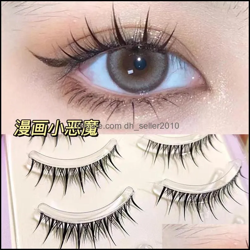 party supplies five pairs of light european and american comic eyelashes false eyelashes soft fish silk thread transparent stem