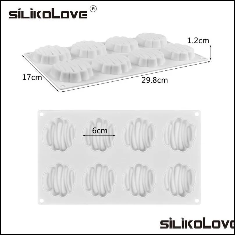 silikolove 8 cavity 3d silicone cake mold baking tools diy mousse dessert bakeware cooking decorating moulds 220601