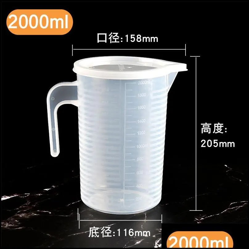 measuring tools thickened pp plastic double sided graduated measuring cup household kitchen milk tea making transparent cups with cover 9 2qh