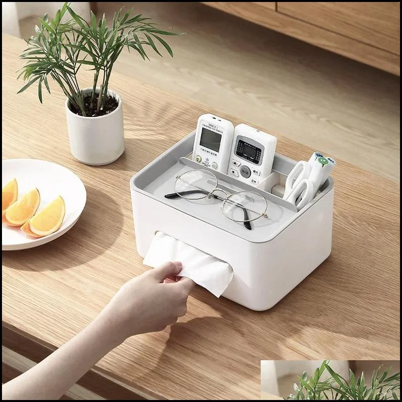 tissue boxes multifunctional box cover napkin holder home office remote control storage wipes case desk organizer 220523gx