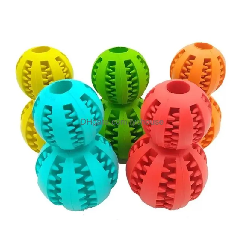 sublimation pet toys 5cm dog interactive elasticity ball natural rubber leaking tooth clean balls cat chew interactivetoys