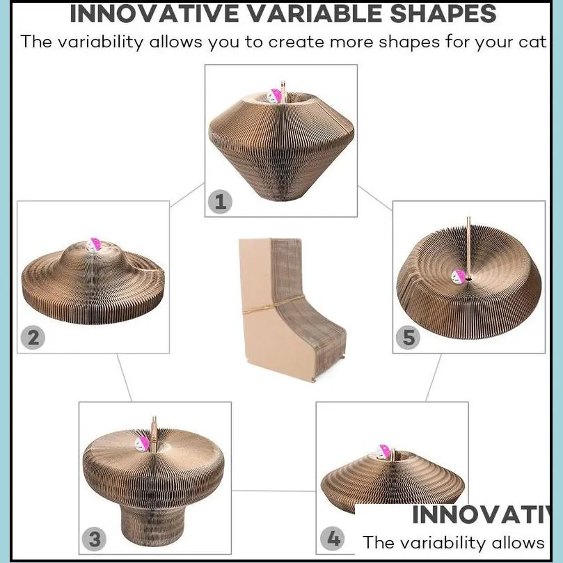 cat furniture scratchers pet scratcher lounge bed collapsible folding corrugated paper deform scratch board for mat kitten toy supply