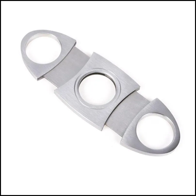 stainless steel cigar cutter knife portable simplicity small double blades cigar scissors metal cut smoking accessories
