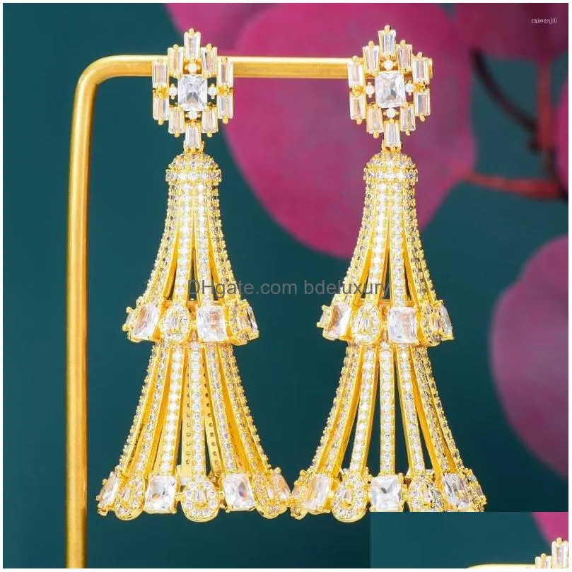 dangle earrings godki 68mm trendy 3d geometric african for women wedding party dubai bridal jewelry boucle doreille femme gift