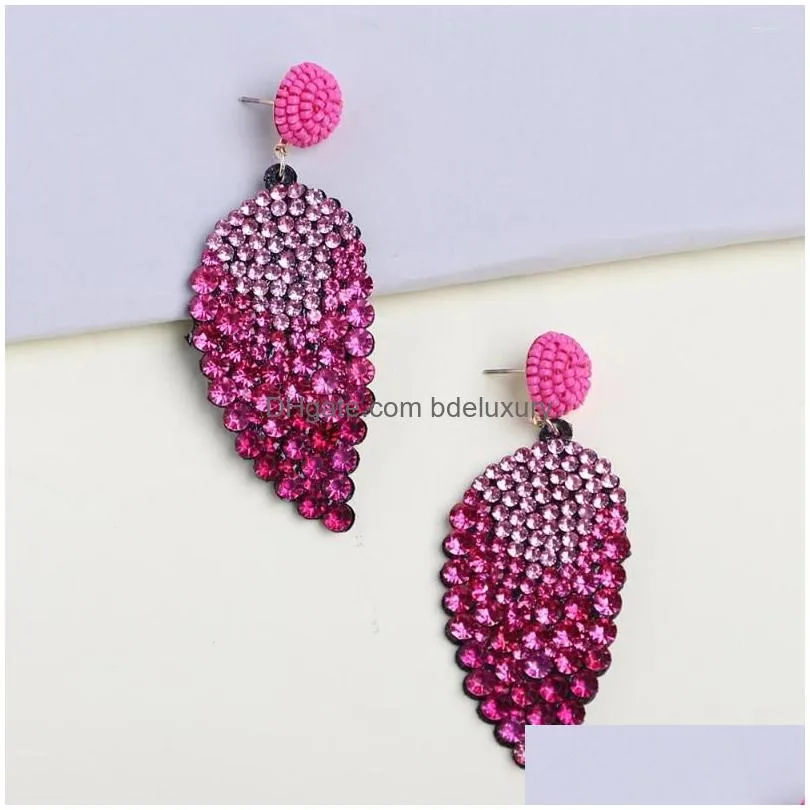 dangle earrings elegant fashion leaves full rose red crystal for women simple vintage fairy grunge pendant jewelry accessories