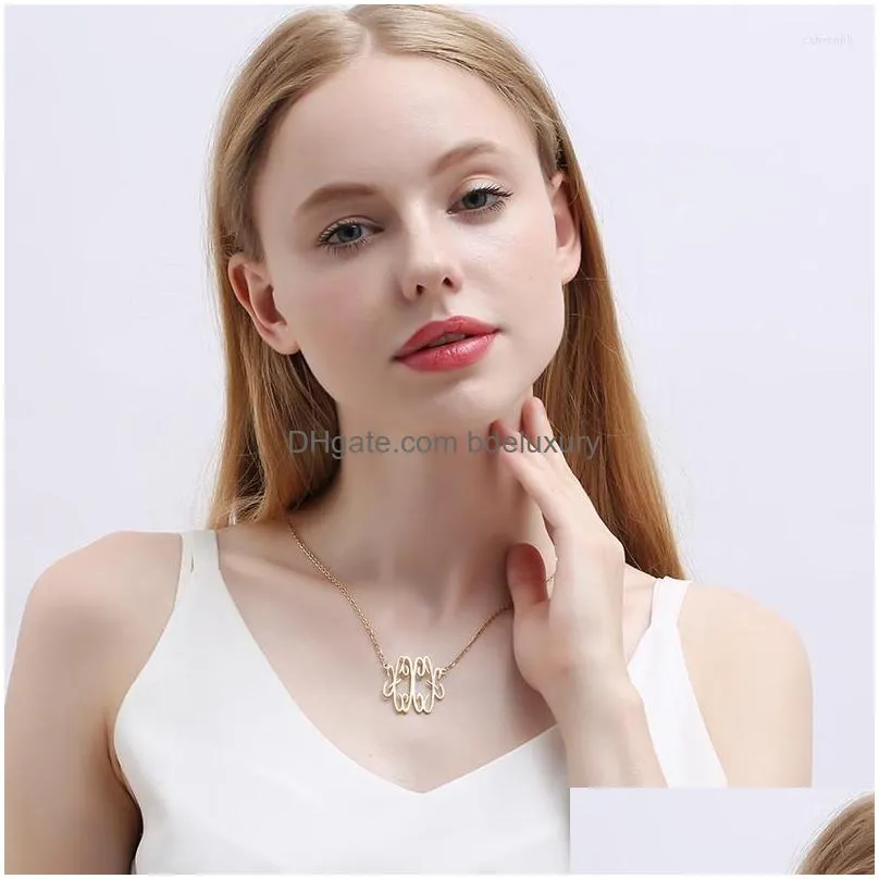 pendant necklaces polishedplus customized necklace letter x baroque style clavicle chain simple hollow stainless steel for women