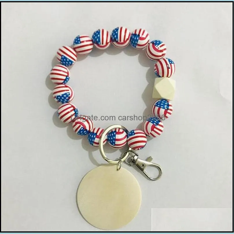 beaded bracelet keychain pendant party favor sports ball soccer baseball basketball wooden bead bracelet