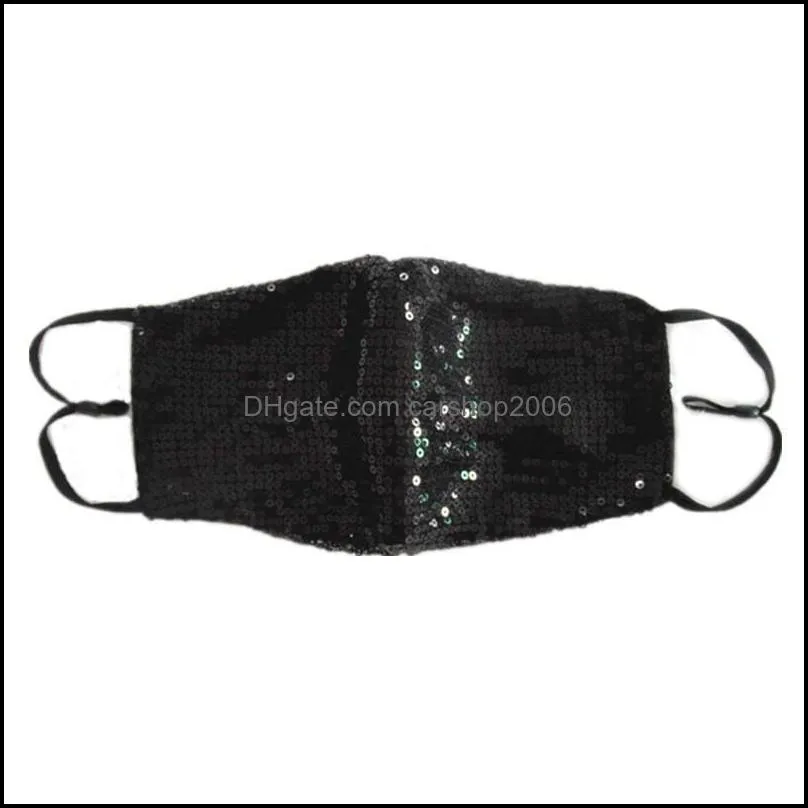 sequin mask cotton sunscreen thin mask bling bling sequined protective masks dustproof mouth masks glitter face cover
