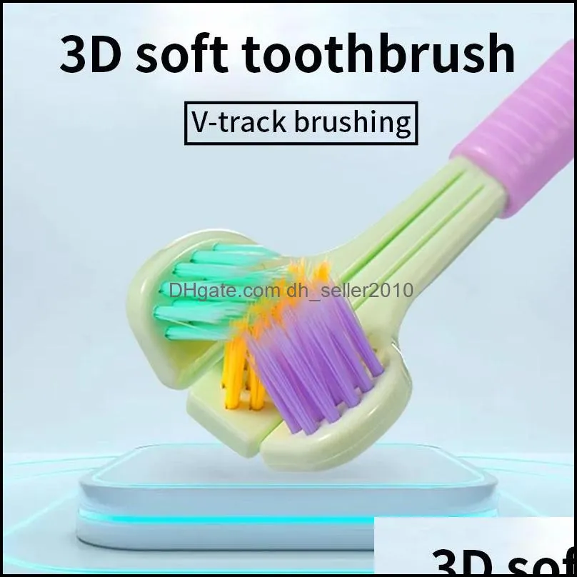 360 degree threesided soft bristle toothbrush oral care safety toothbrush teeth deep cleaning portable travel dental oral care