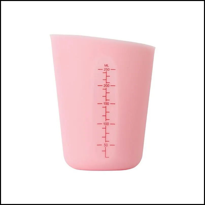 silicone measuring cups kitchen measuring tools cup double graduation baking tool soft milk can see ml/oz pink 6 53ls q2