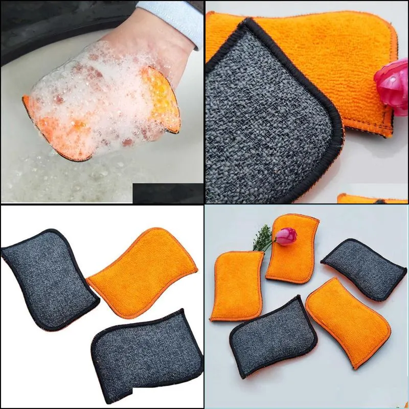 sponges scouring pads dishwashing microfiber scrub sponge for tools home and kitchen small things cleaning utensils useful accessories household goods