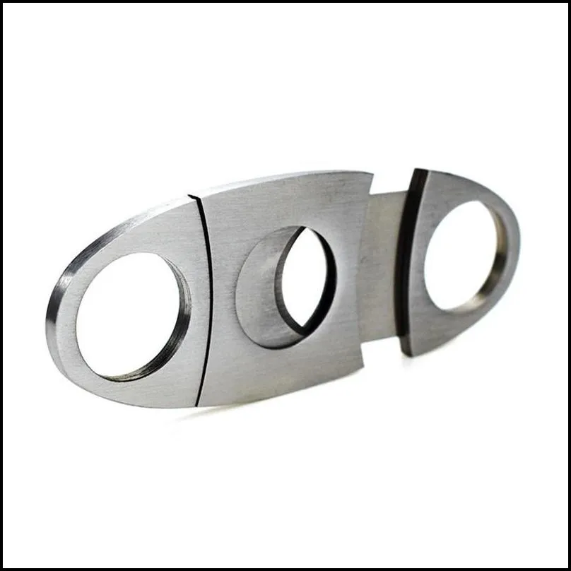 stainless steel cigar cutter knife portable simplicity small double blades cigar scissors metal cut smoking accessories