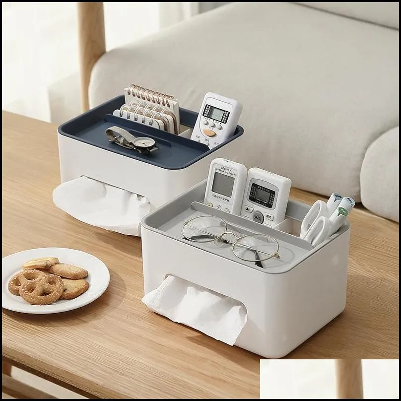 tissue boxes multifunctional box cover napkin holder home office remote control storage wipes case desk organizer 220523gx