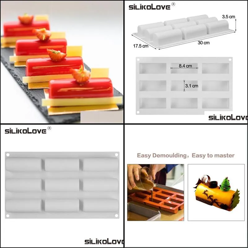 silikolove silicone mold 3d stick shape for chocolate truffle mousse cake dessert diy baking moulds 220601