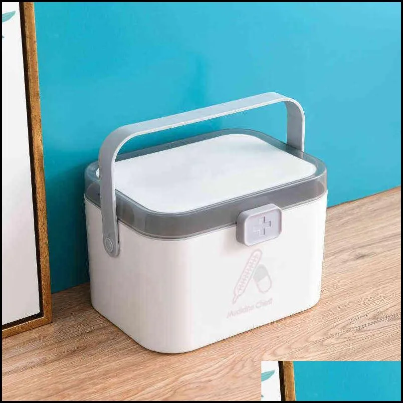 wbbooming home care medicine cabinet plastic storage boxes rectangle box portable and fashion color bins 211102