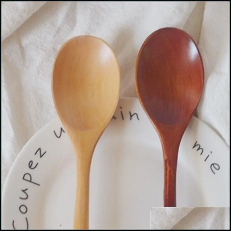 23 5cm wooden spoon for eating mixing stirring cooking wood soup spoons long handle spoon with japanese style kitchen utensil 2 52ht