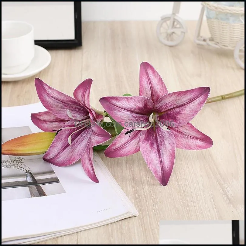 artificial lily simulation flower home wedding decor flower ornaments fake flowers