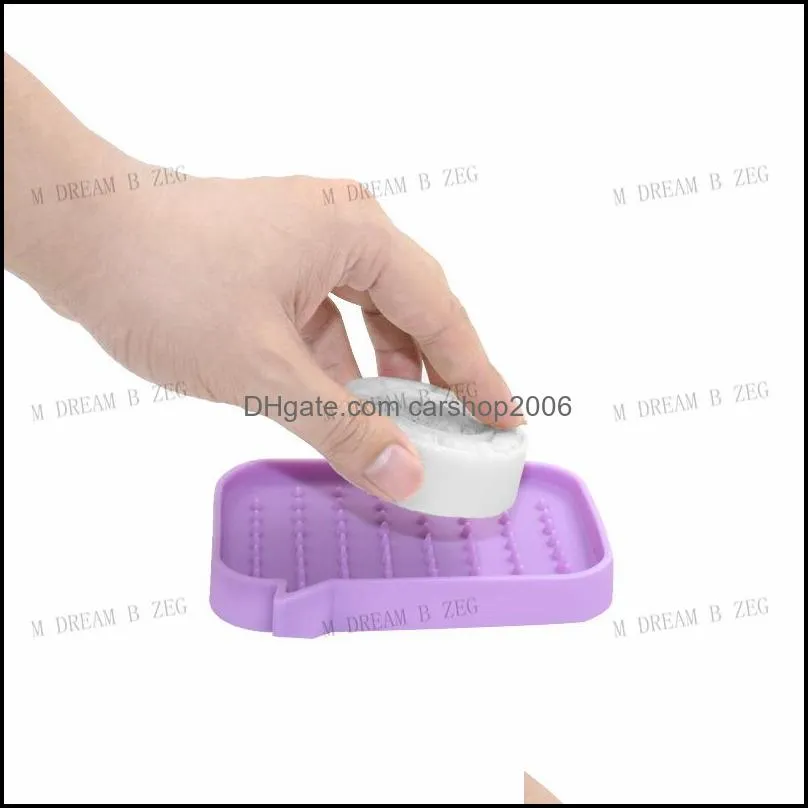 silicone soap holder storage rack drain soap box tray shower soap dish plate holder bathroom tool