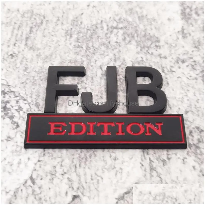 sublimation party decoration 1pc fjb edition car sticker for auto truck 3d badge emblem decal auto accessories 8x5cm wholesale