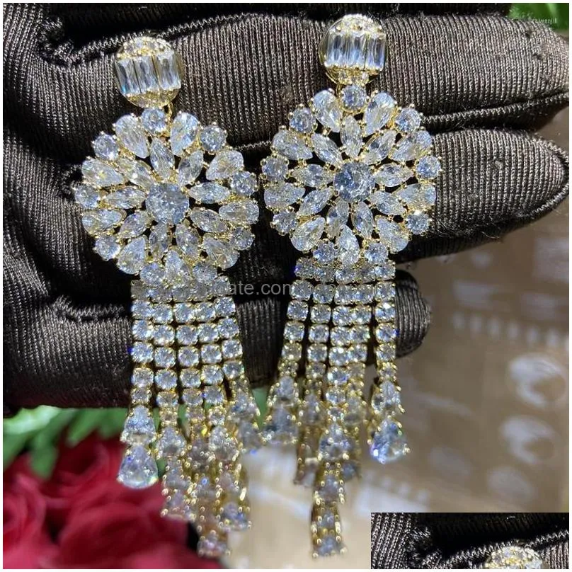 dangle earrings hibride tassels african drop for women wedding party dubai bridal jewelry boucle doreille femme gift e645