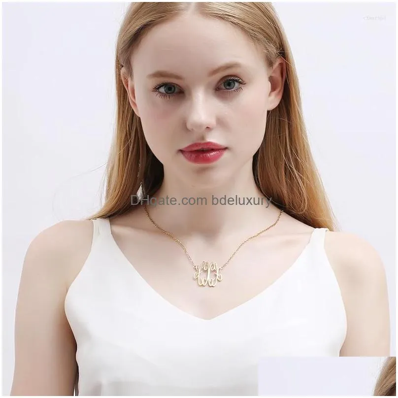 pendant necklaces polishedplus customized necklace letter x baroque style clavicle chain simple hollow stainless steel for women