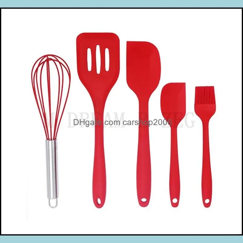 silicone kitchenware cooking utensils set nonstick cookware tool egg beaters turner oil brush kitchen utensils baking set