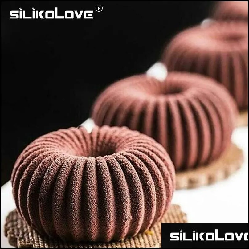 silikolove 6 cavity spiral chiffon mousse mold silicone for diy baking desserts mould 220601