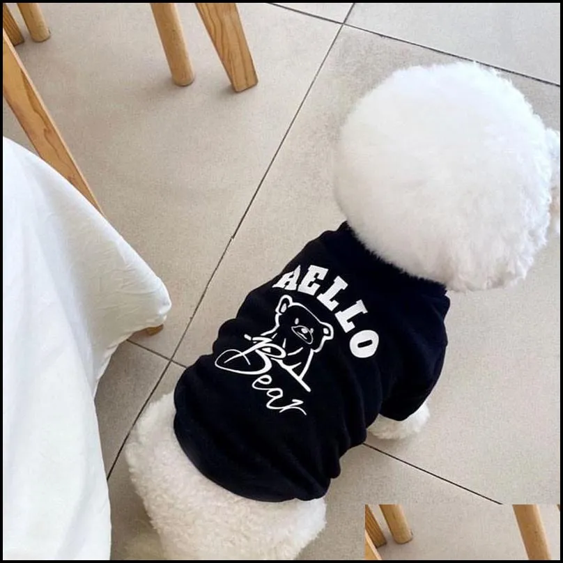 spring pet dog tshirt hello bear dogs clothes cotton puppy for small medium dogs vest yorkshire chihuahua costume ropa perro