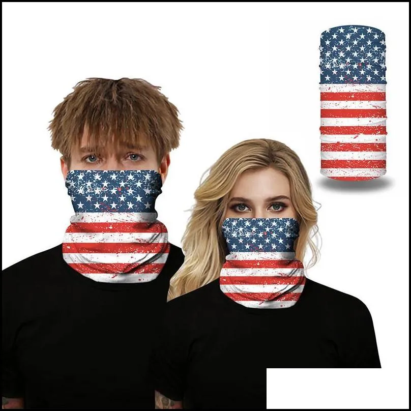 us flag scarf 3d masks party decoration for men women scarfs headband sports head scarves washable protective outdoor face mask