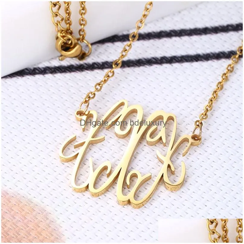 pendant necklaces polishedplus customized necklace letter x baroque style clavicle chain simple hollow stainless steel for women